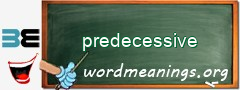 WordMeaning blackboard for predecessive